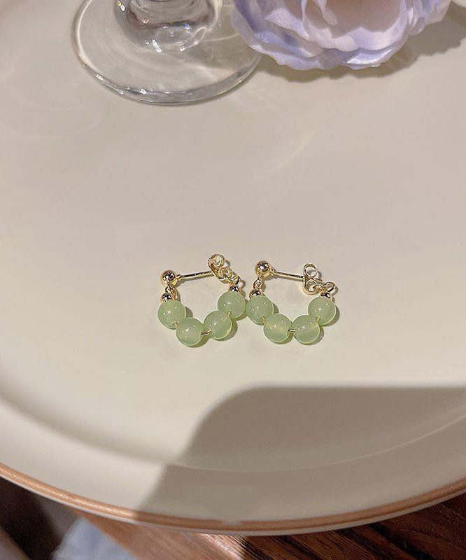 Green Overgile Crystal Hoop Earrings Tw1048