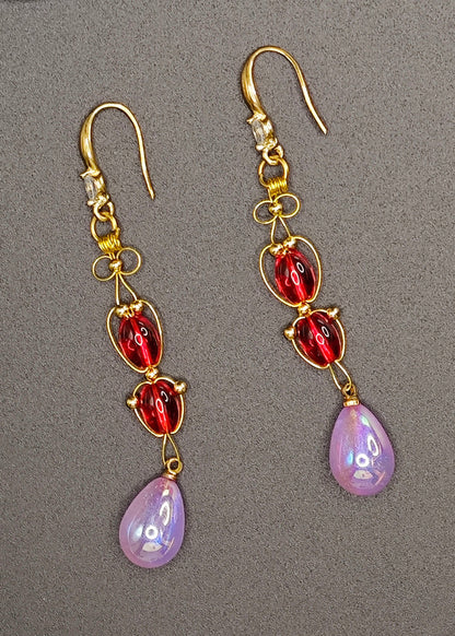 Lavender Tasseled Acrylic Drop Earrings