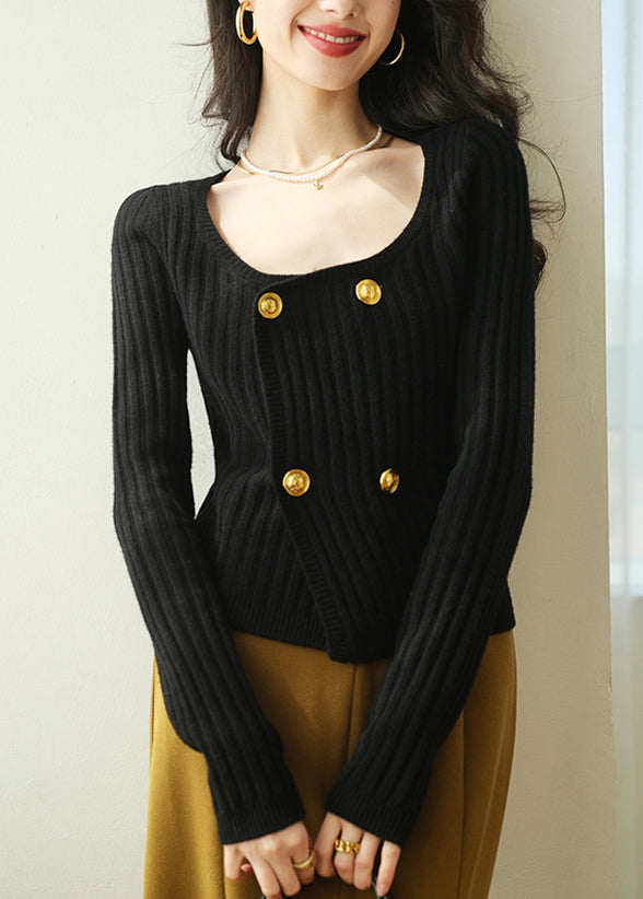Red O Neck Double Breast Knit Cardigan Spring To017