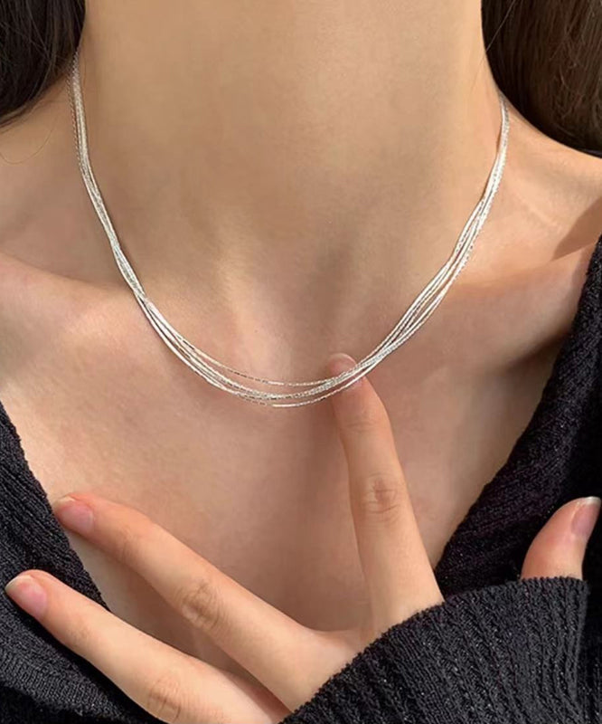 Sterling Silver Layered Necklace Po080