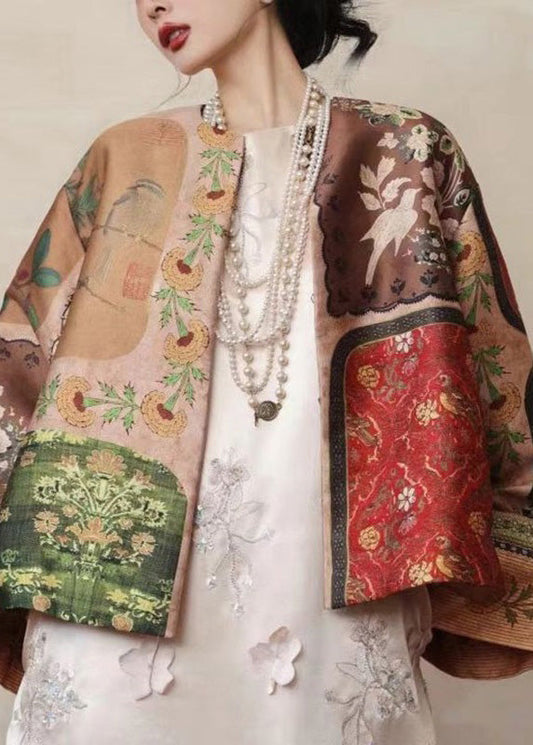 Chinese Style O-neck Print Coats Spring Ty016