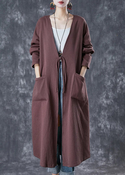 Chinese Button Linen Long Cardigan Spring
