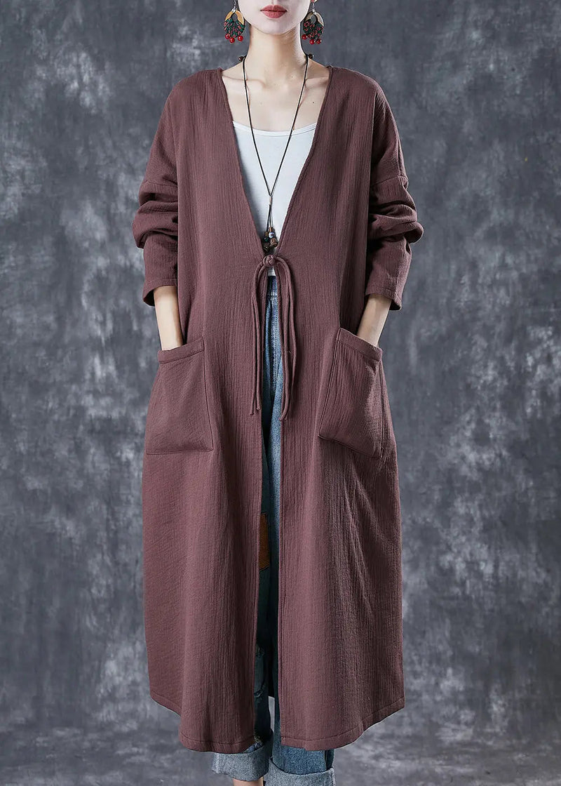 Chinese Button Linen Long Cardigan Spring