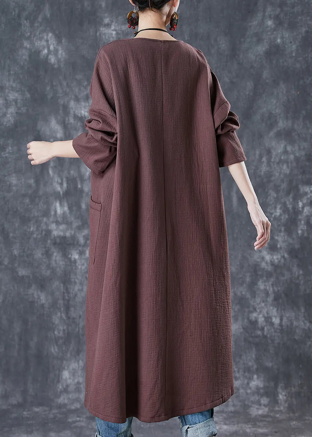 Chinese Button Linen Long Cardigan Spring