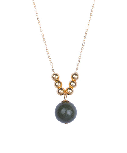 Classy Gold 14k Gold Crystal Pendant Necklace