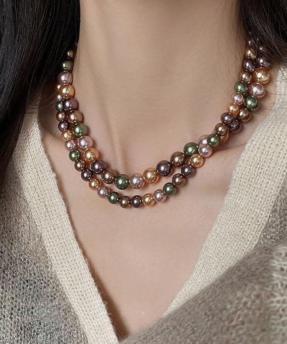 Classy Multicolour Pearl Collar Necklace