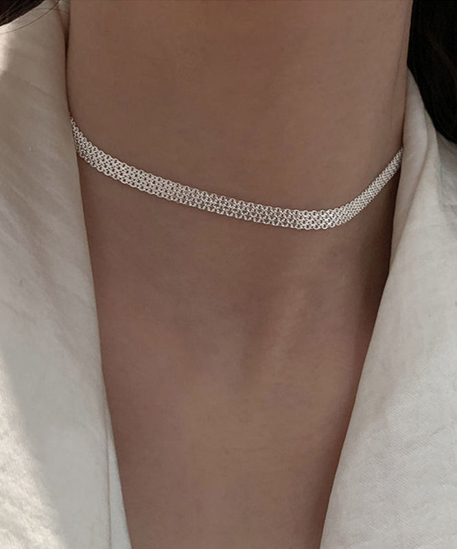 Classy Silk Stainless Steel Sequins Collar Necklace Mm082
