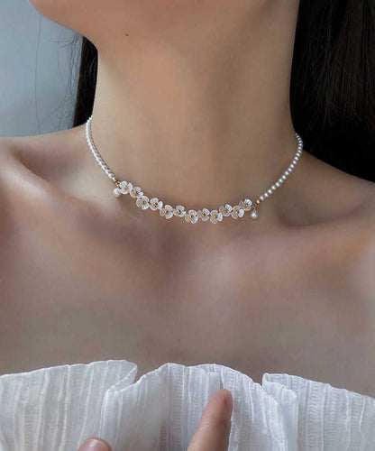 Bead Alloy Classy White Gratuated Pear Necklace