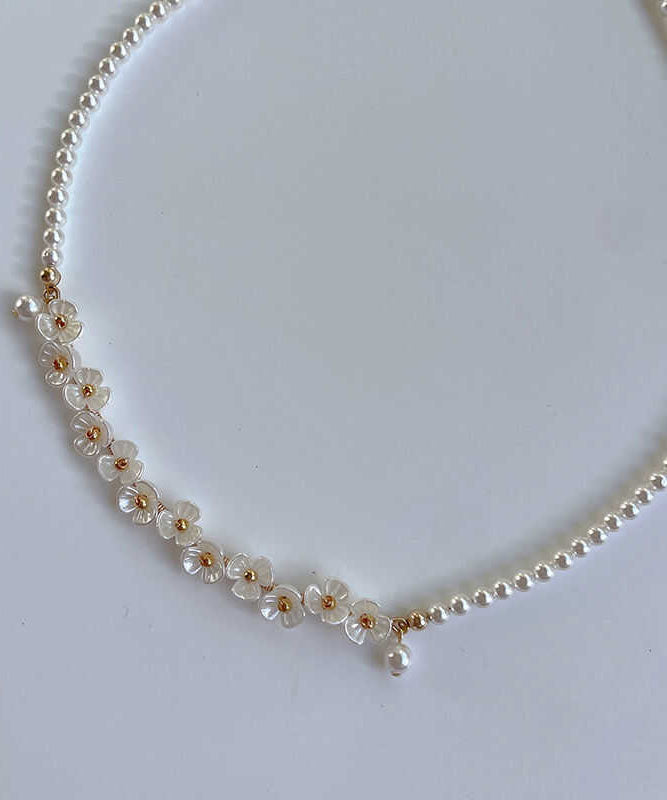 Bead Alloy Classy White Gratuated Pear Necklace