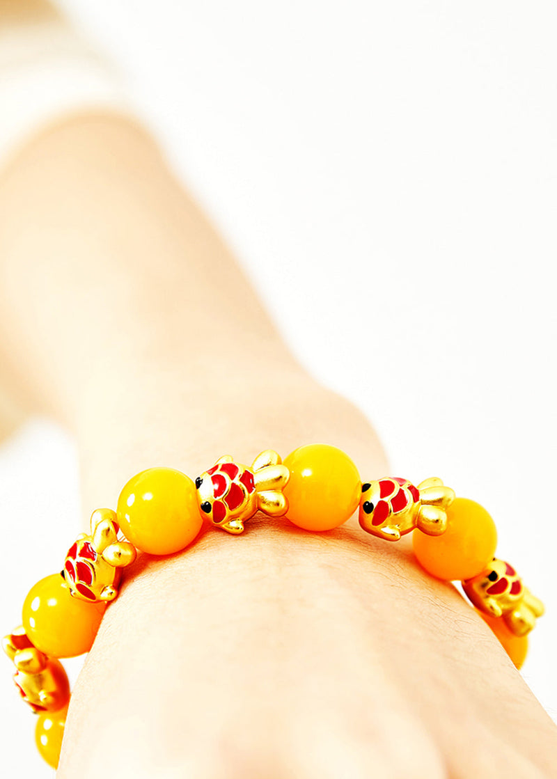 Fish Gilding Fine Beeswax Bracelet