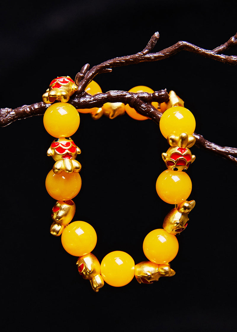 Fish Gilding Fine Beeswax Bracelet