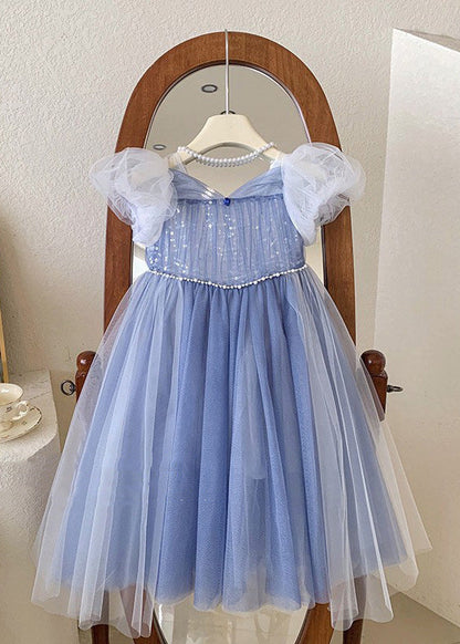 Green Butterfly Tulle Kids Long Dresses Short Sleeve Ye002