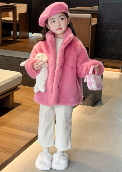 Rose Stand Collar Mink Velvet Coats Wintertg022