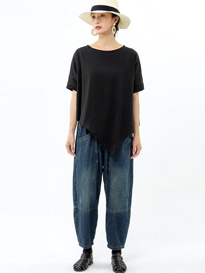 Irregular Loose 100% Cotton T-shirt As1061