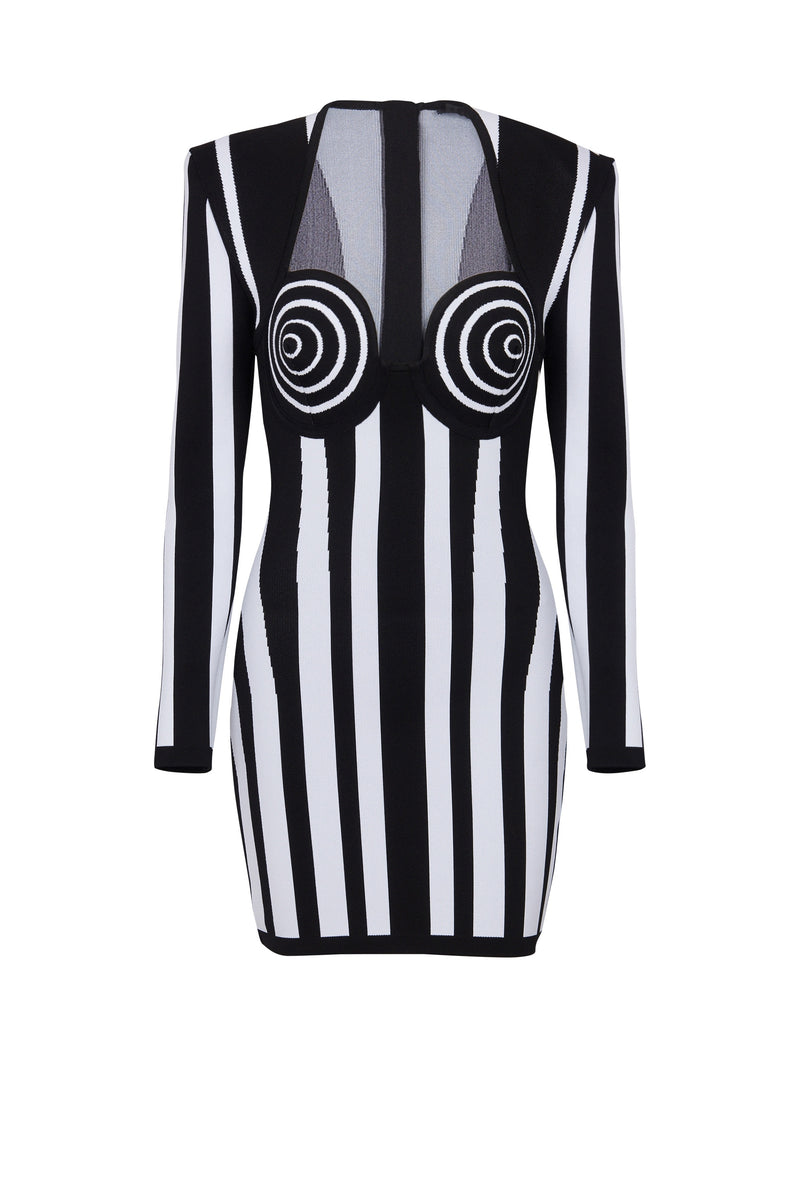 Doris Sweetheart Striped Knit Mini Dress