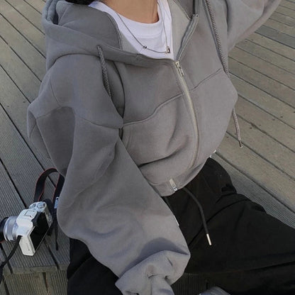 Fur Collar Aesthetic Cardigan Hoodie