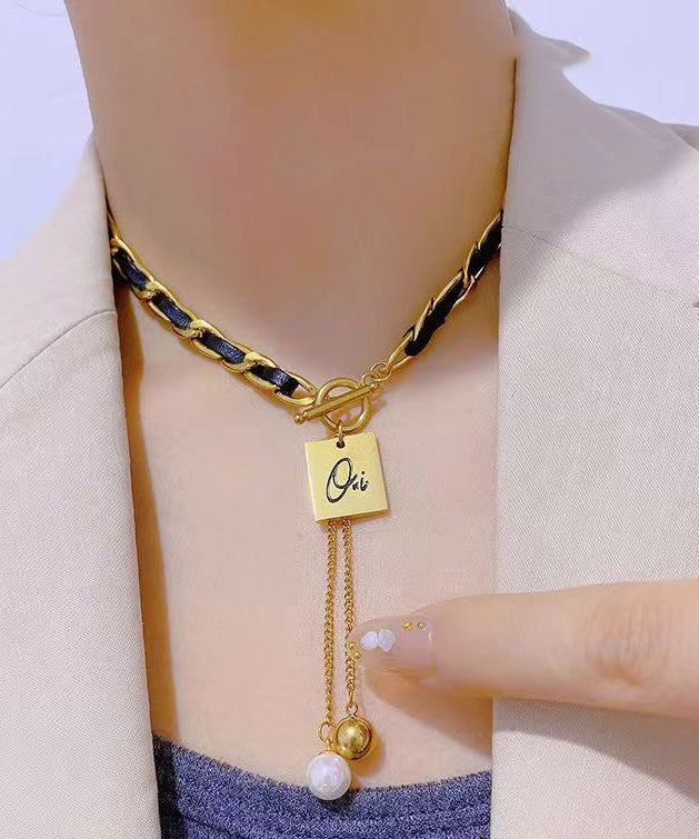 Diy Black Sterling Silver Overgild Pearl Pendant Necklace Df1012