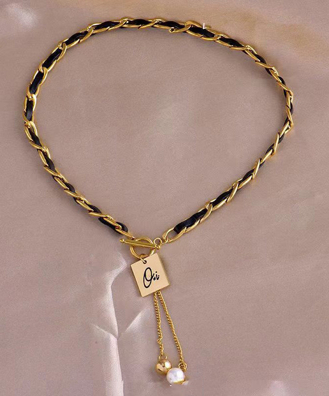 Diy Black Sterling Silver Overgild Pearl Pendant Necklace Df1012