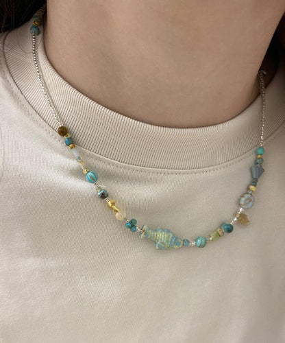 Diy Colorblock Beading Little Fish Gratuated Bead Necklace