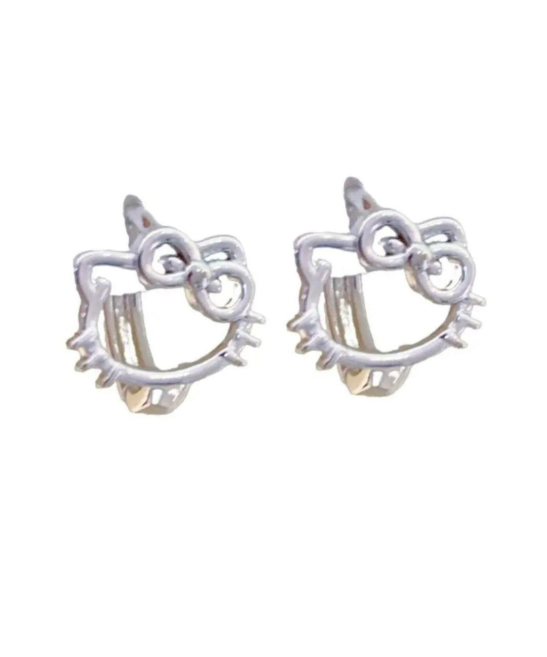 Diy Copper Zircon Kt Cat Stud Earrings