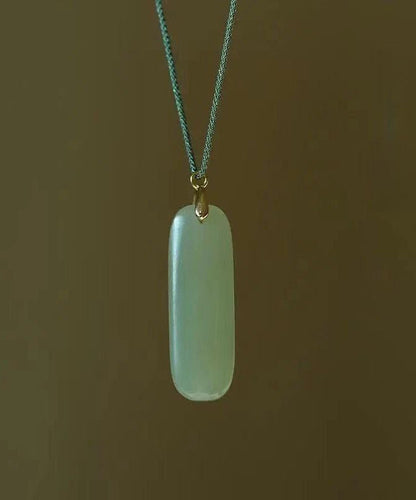 Diy Cyan Jade Strip Pendant Necklace