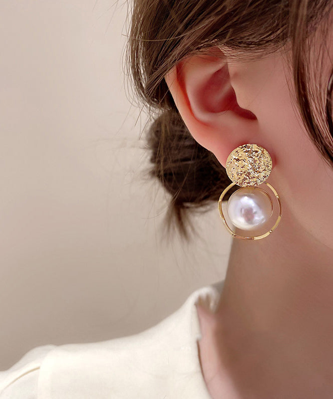 Diy Gold Sterling Silver Alloy Pearl Stud Earrings Kx1022