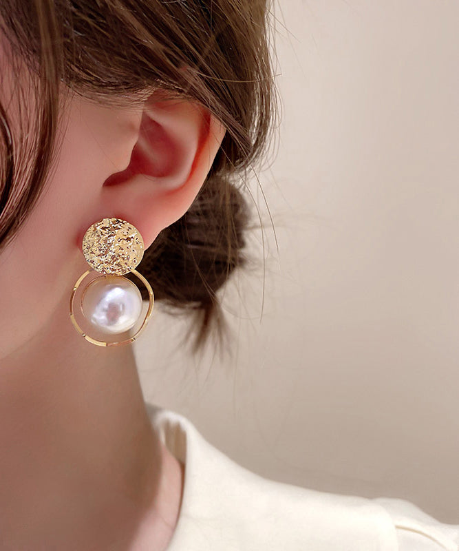 Diy Gold Sterling Silver Alloy Pearl Stud Earrings Kx1022