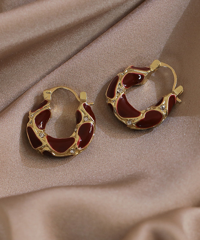 Diy Mulberry Alloy Zircon Hoop Earrings