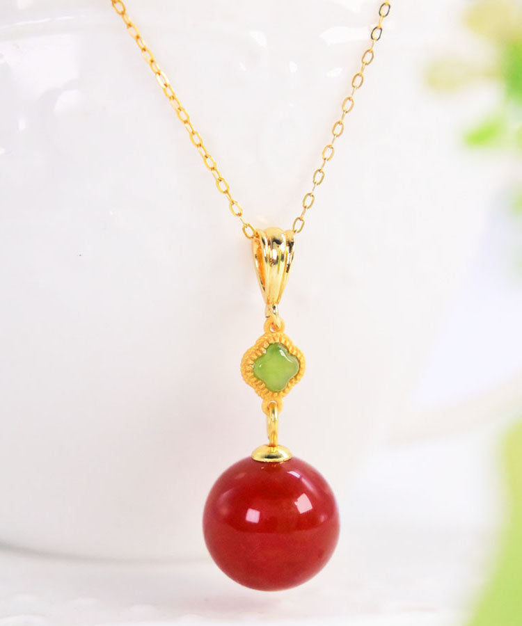 Diy Red Sterling Silver Jade Agate Drop Earrings
