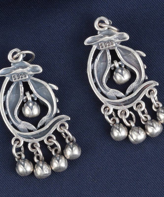 Diy Silk Sterling Silver Pisces Tassel Drop Earrings