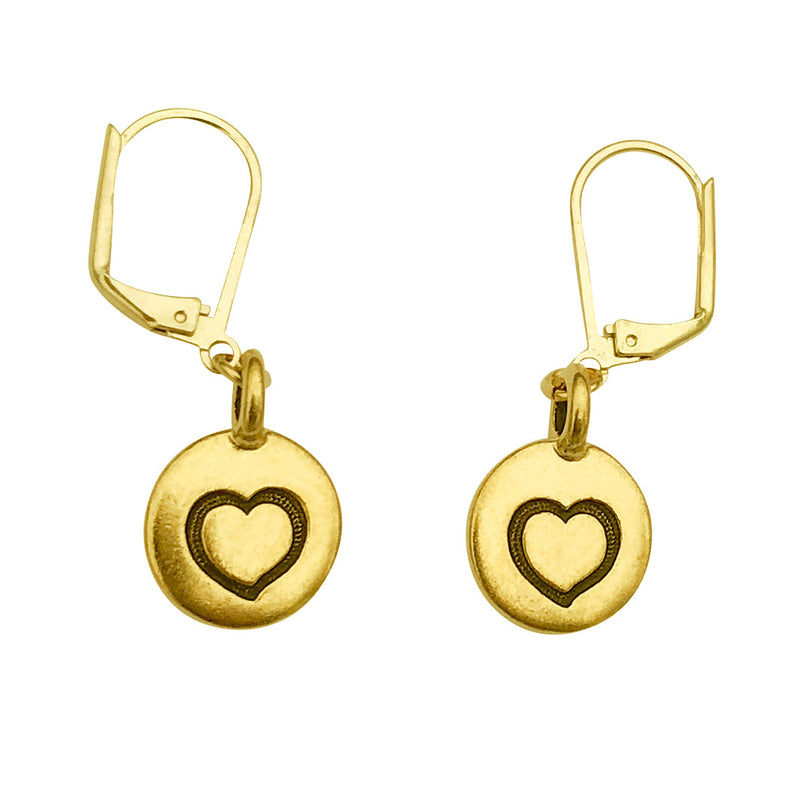 Dragonweave Heart Circle Love Charm Red Necklace & Earring Set, Gold Plated Red Leather