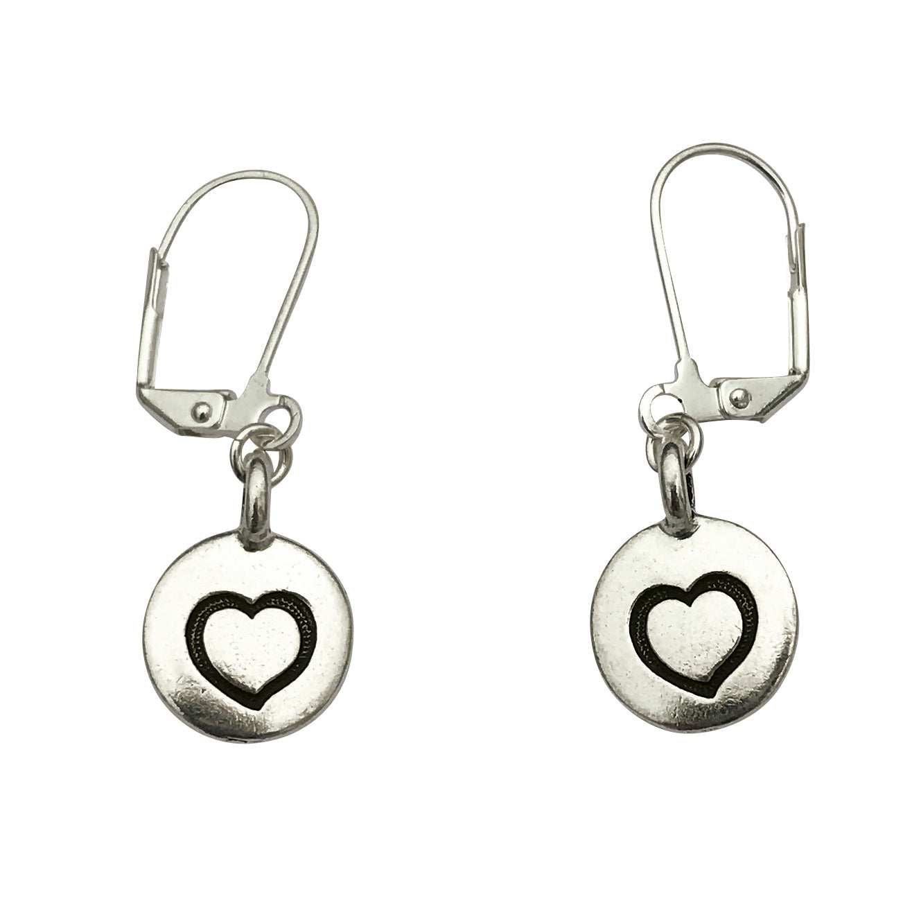 Dragonweave Heart Circle Charm Necklace and Earring Set, Silver Plated Red Leather Choker and Leverback Earrings