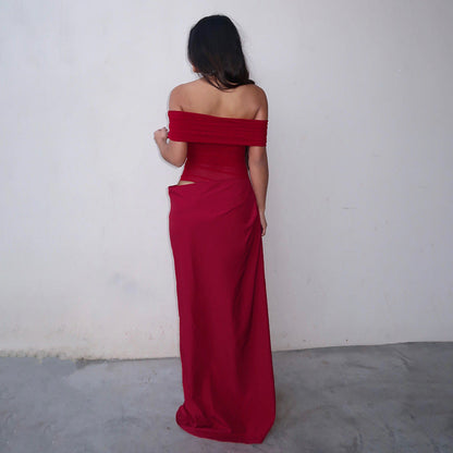 Maisy | Off-shoulder Mesh Maxi Dress