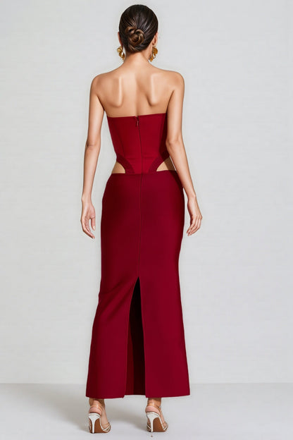 Kila Red Cut Out Maxi Dress