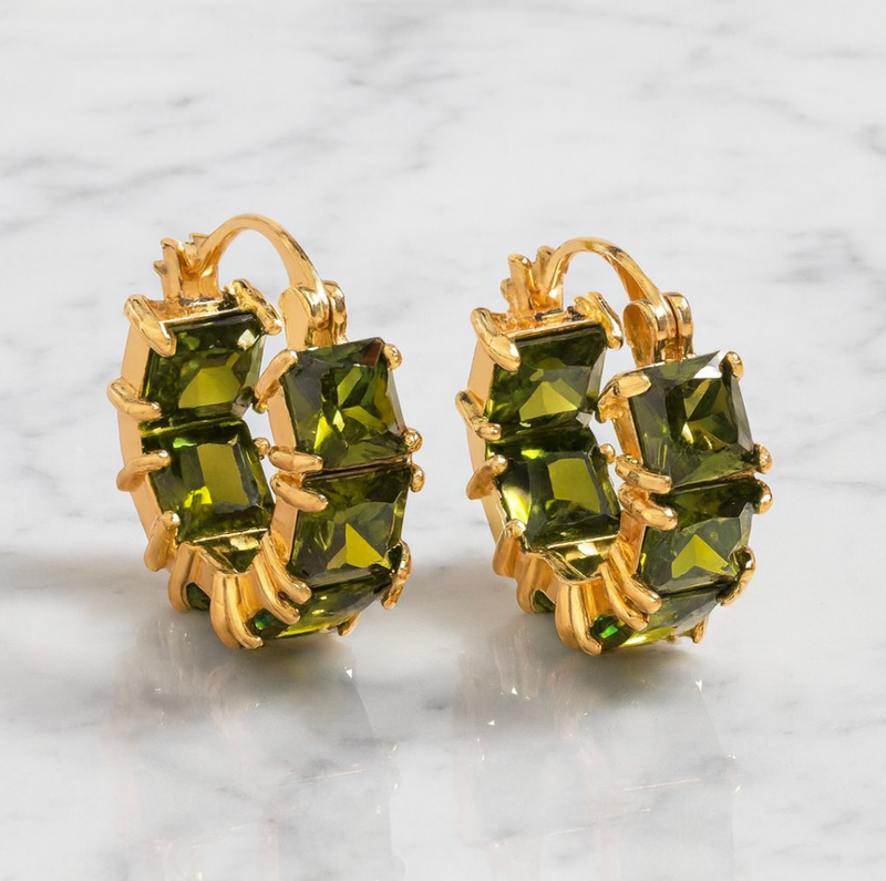 “dutchess” Princess Cut Bling Hoops