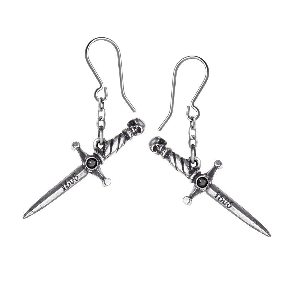 Hand of Macbeth Dagger Earrings by Alchemy Gothic