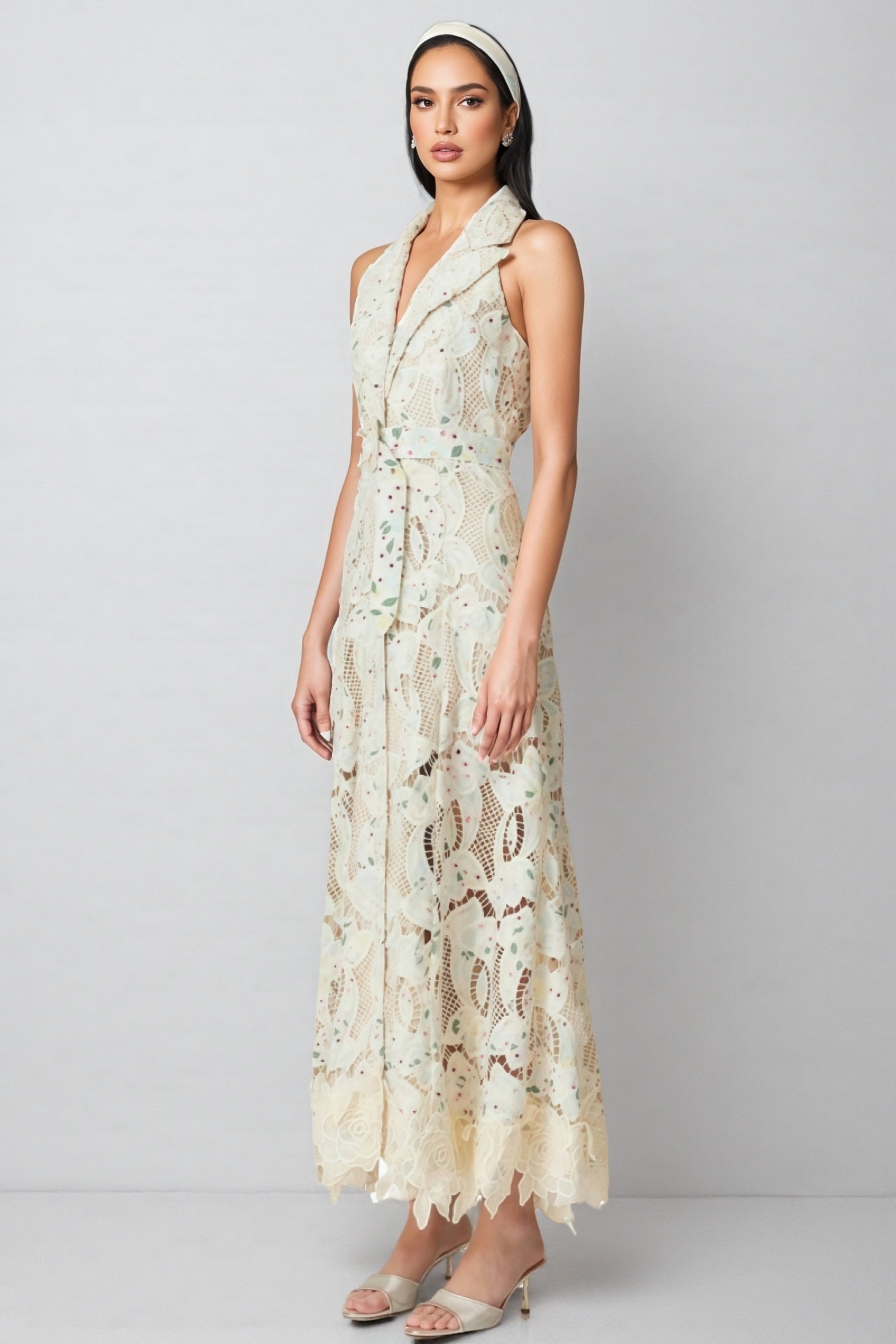 Harld White Lace Maxi Dress