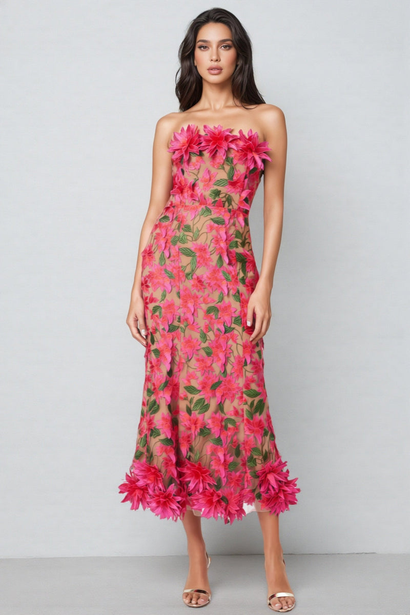 Adame 3d Mesh Midi Dress