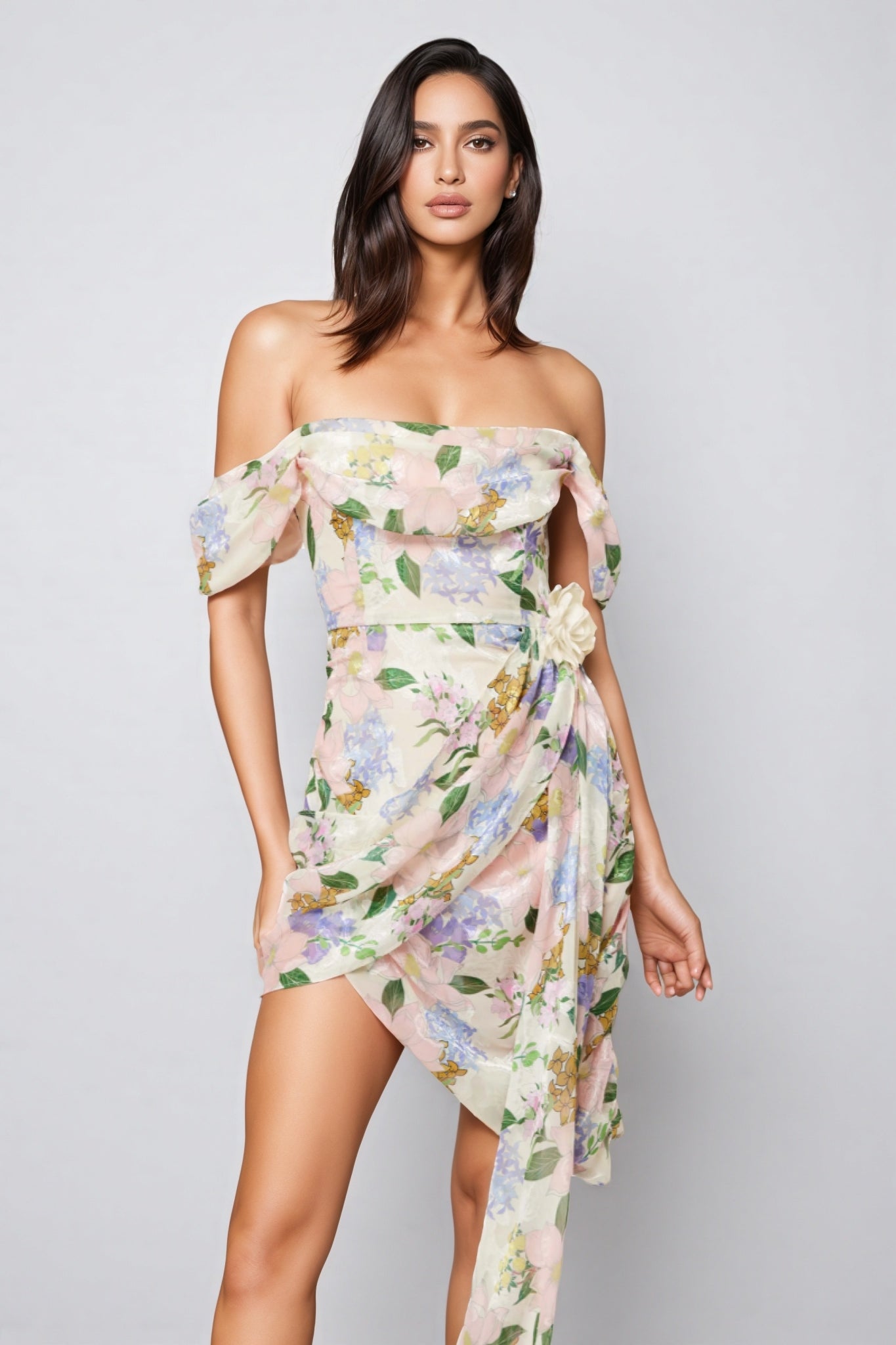 Amansd High Waist Midi Dress