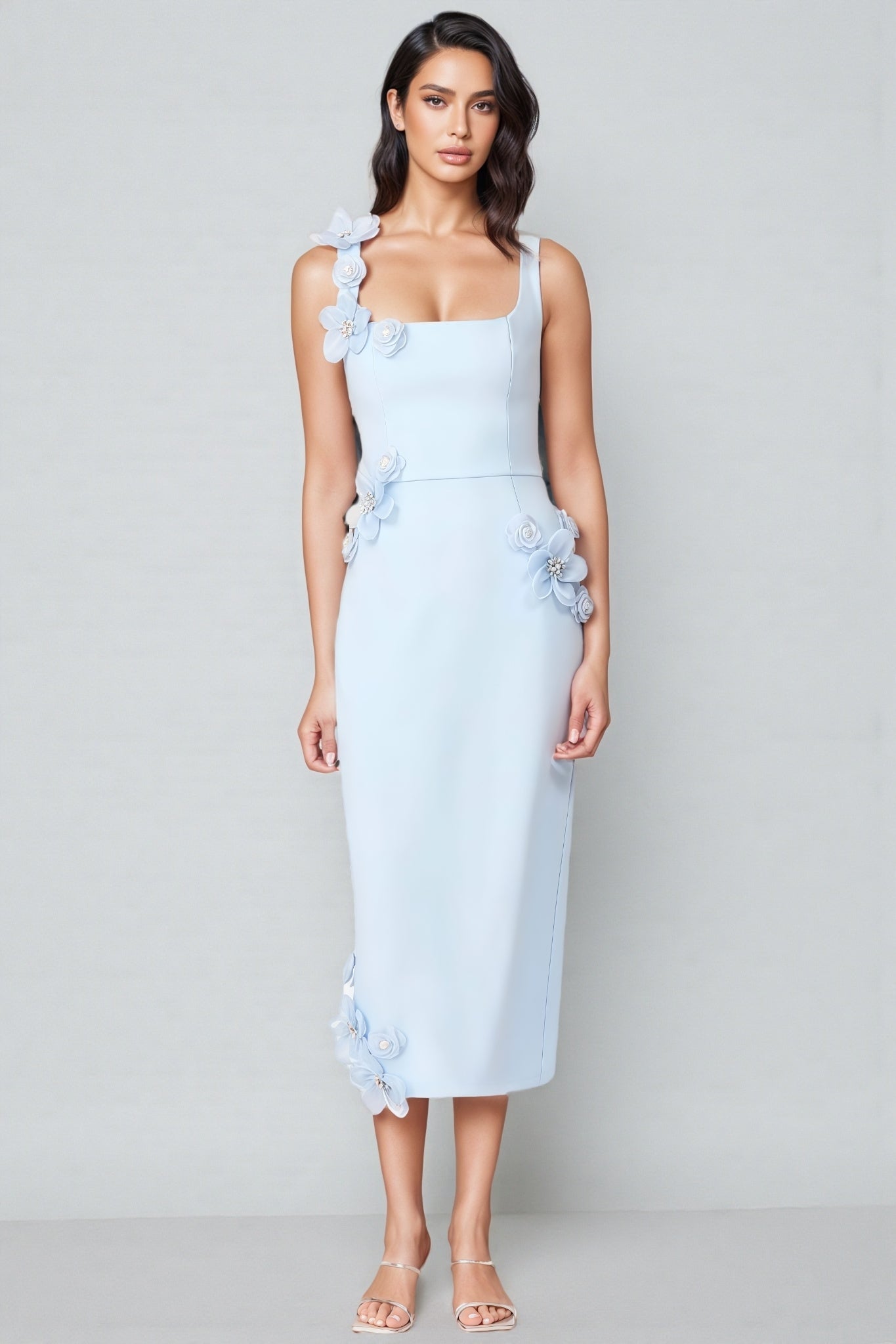 Molao Blue 3d Midi Dress
