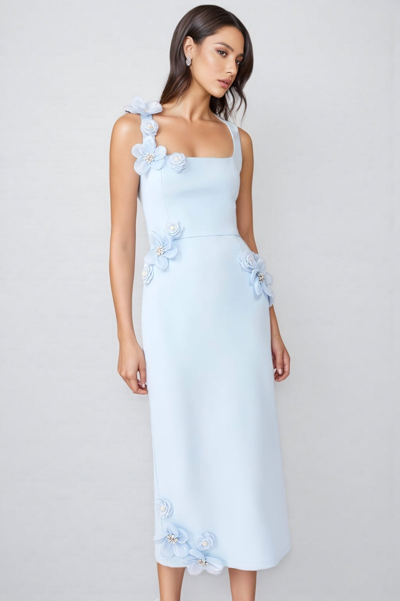 Molao Blue 3d Midi Dress