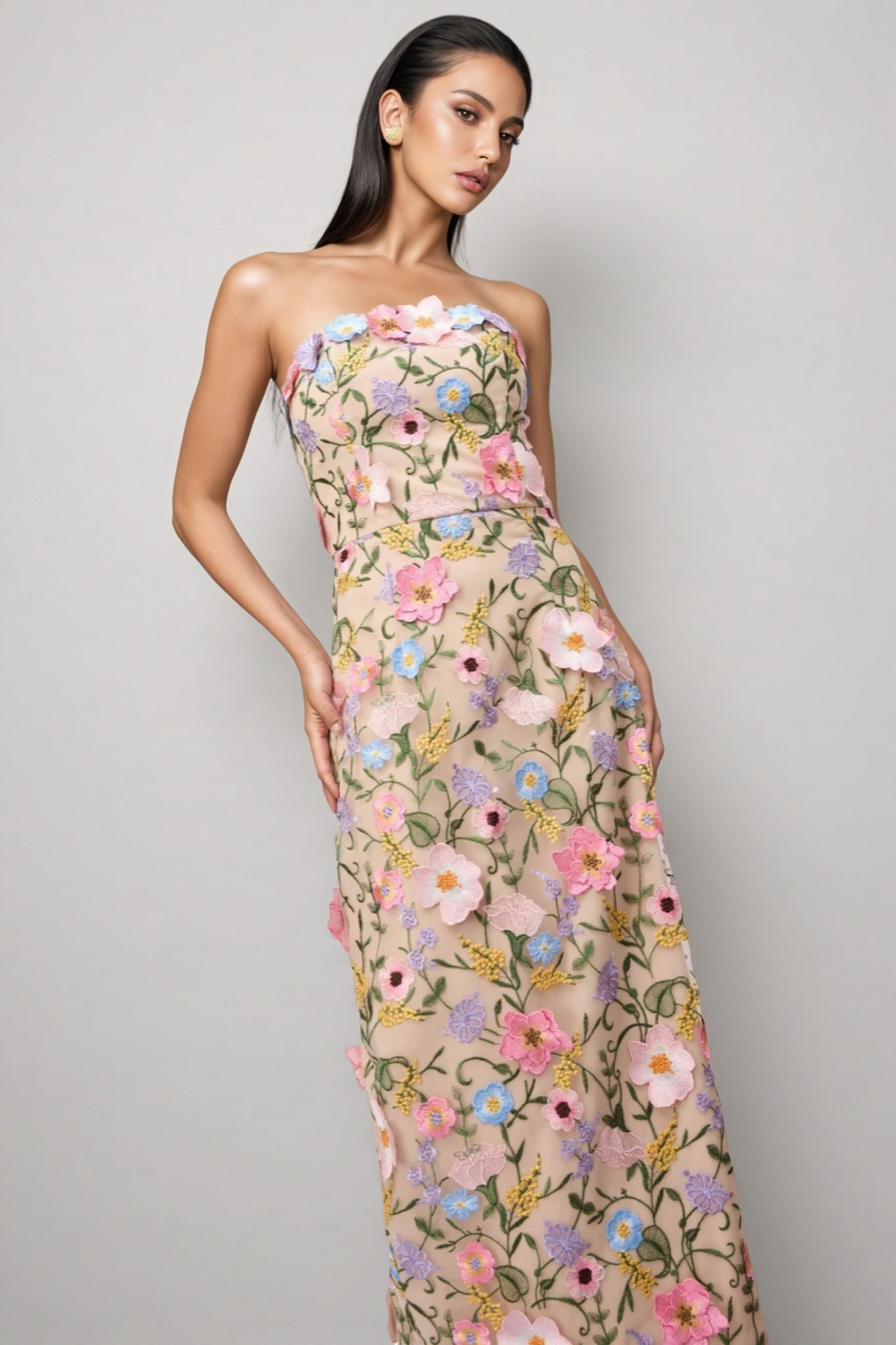 Eddek Strapless Midi Dress