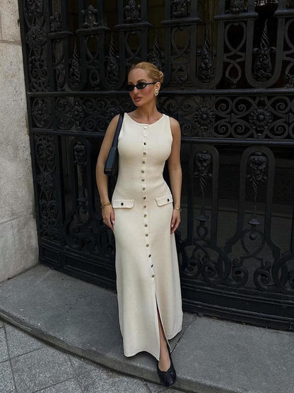Fiona | Knit Sleeveless Maxi Dress