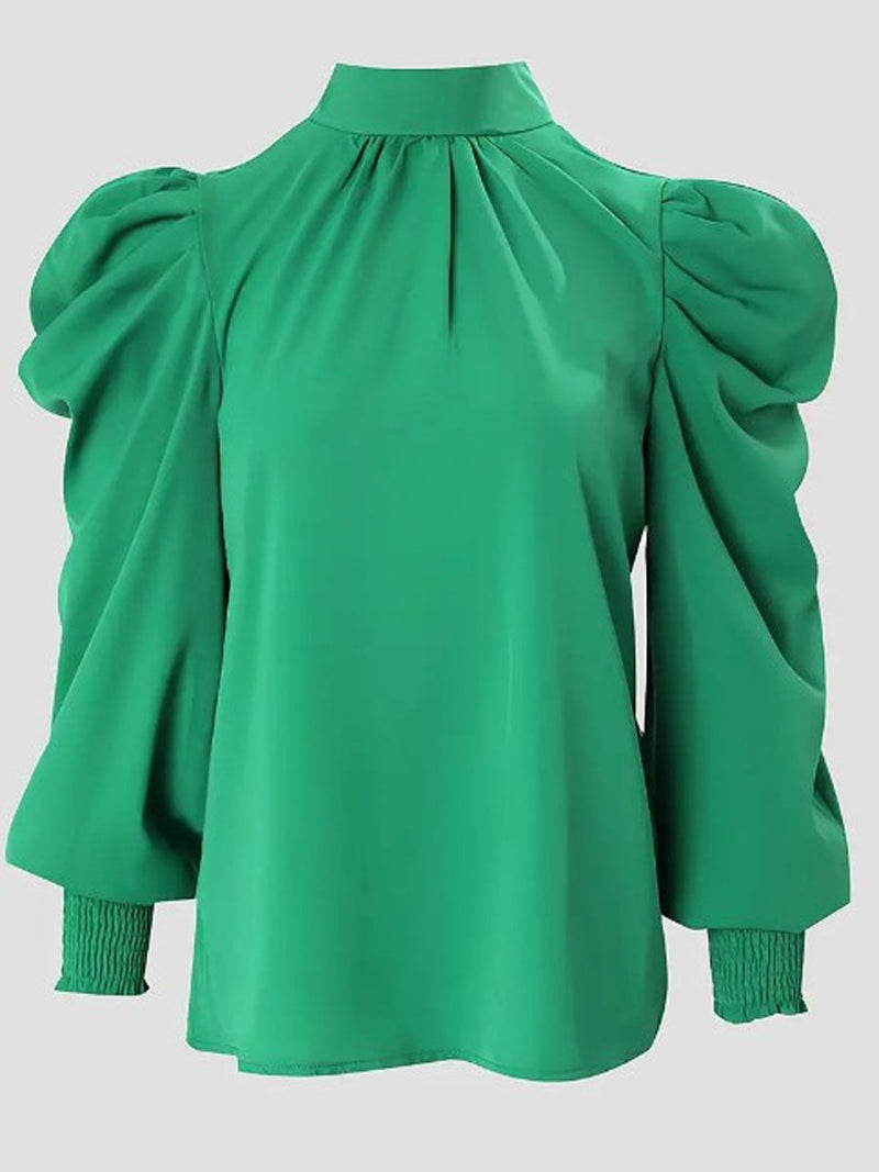 Turtleneck Ruffle Design Blouse Bo305
