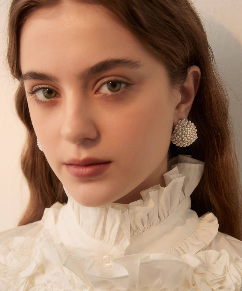 Brilliant Pearl Zircon Alloy Stud Earrings