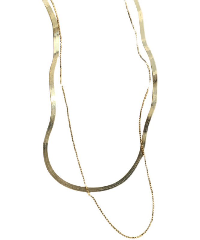 Gold Sterling Silver Overgild Bilayer Necklace