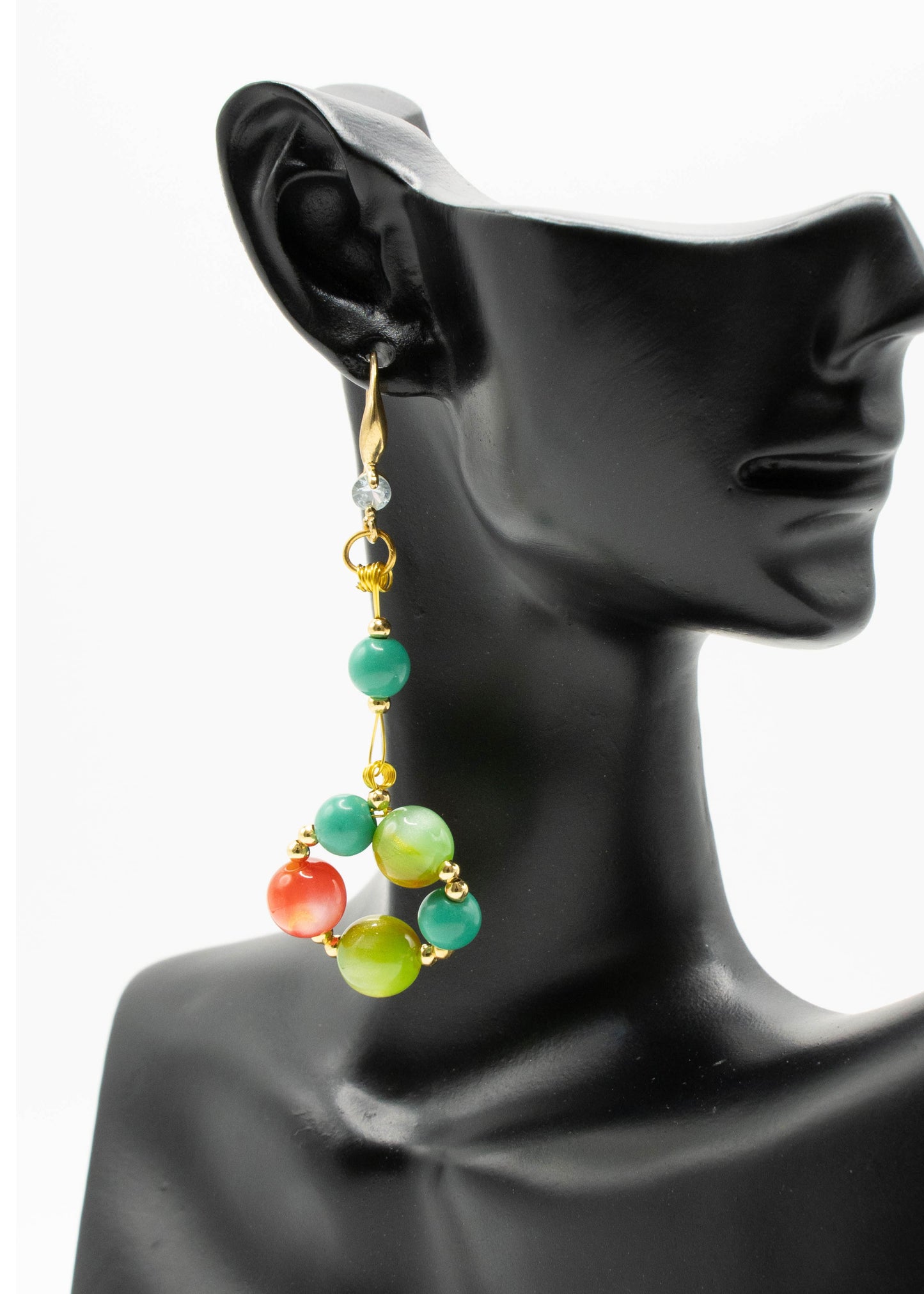 Rainbow Acrylic Turquoise Drop Earrings