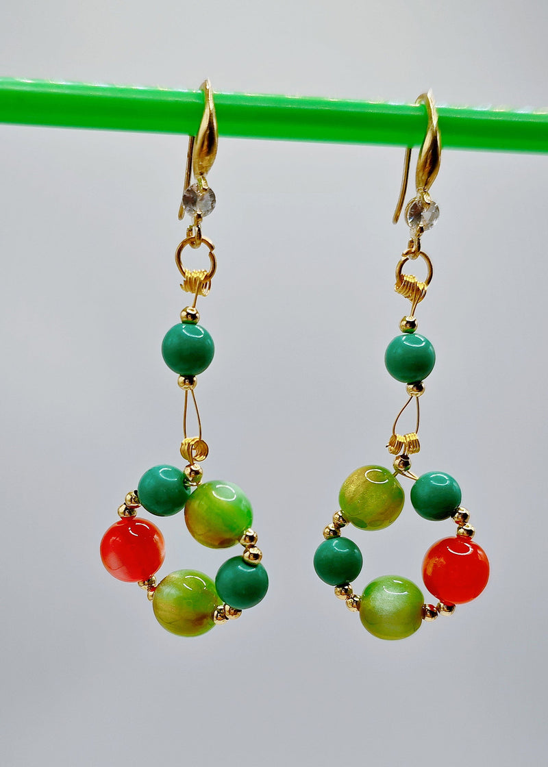 Rainbow Acrylic Turquoise Drop Earrings