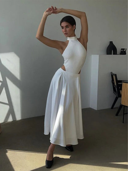 Satin Loose High Waist Classic Maxi Skirt