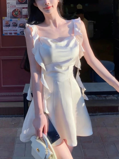 Korean Spaghetti Strap Fairy Sweet Midi Dress